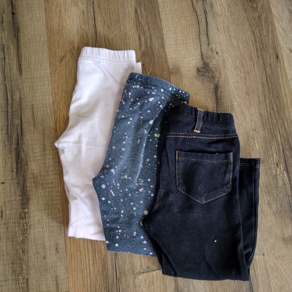 3- girl denim leggings
